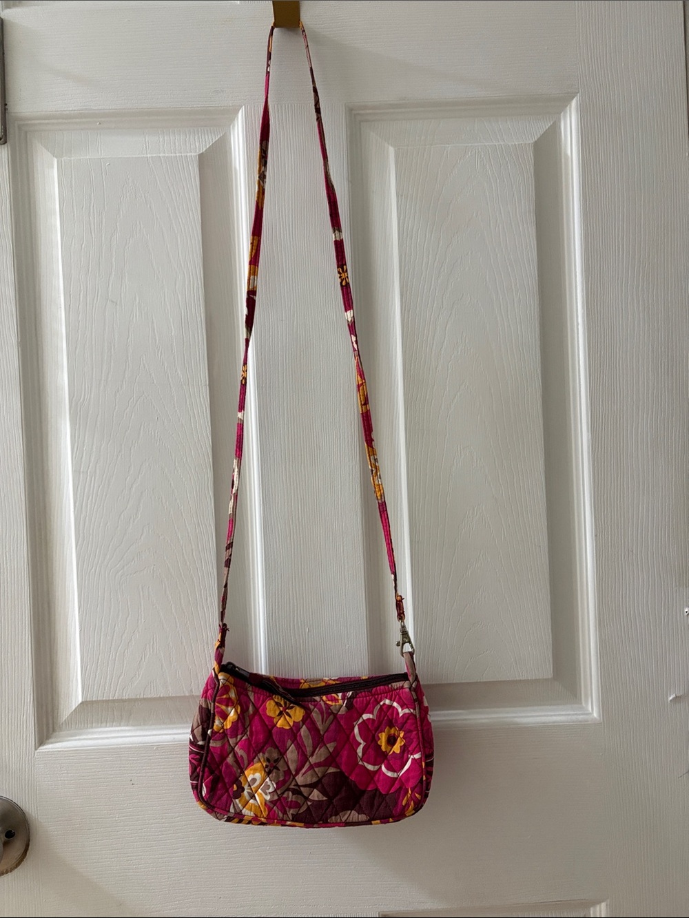 Vera Bradley Quilted Mini Crossbody in Magenta Floral